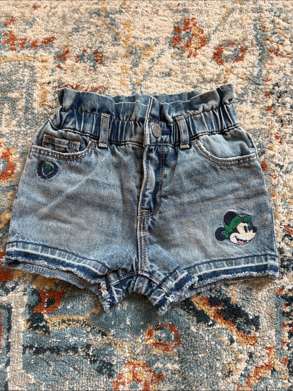 Gap Baby Gap Disney Denim Shorts  with Mickey Patch Size 18-24 months